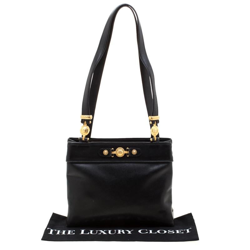 Versace Black Leather Shoulder Bag 4