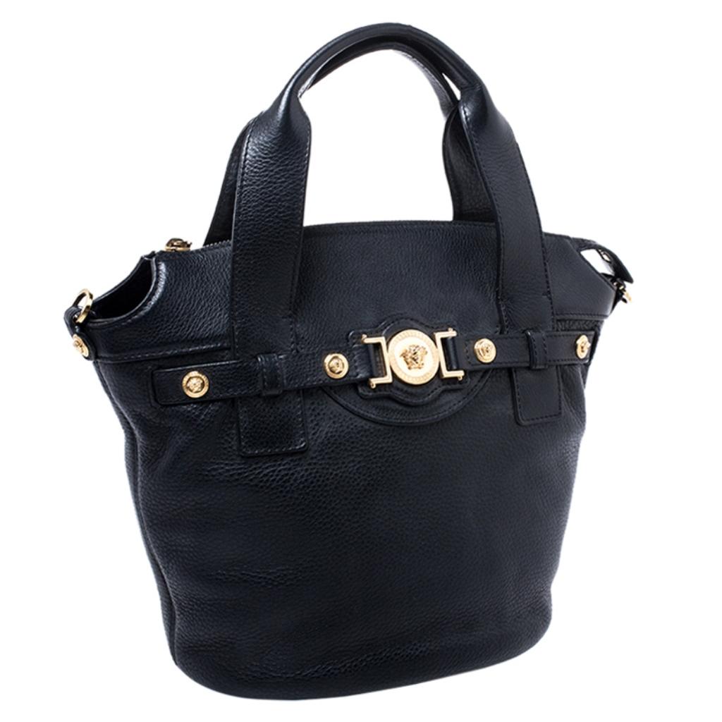 Women's Versace Black Leather Shoulder Bag