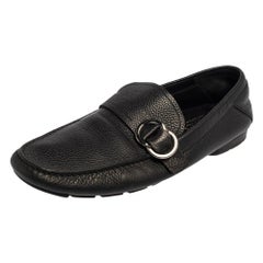 Versace - Mocassins en cuir noir, taille 43,5