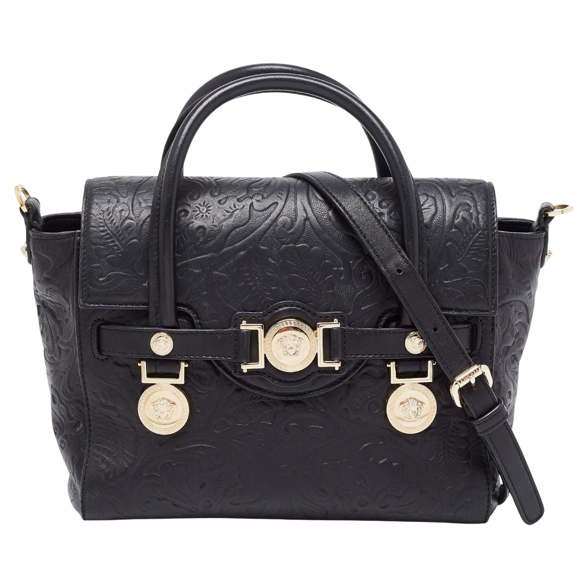 Versace Croco Print Leather Bag black 2008 at 1stDibs