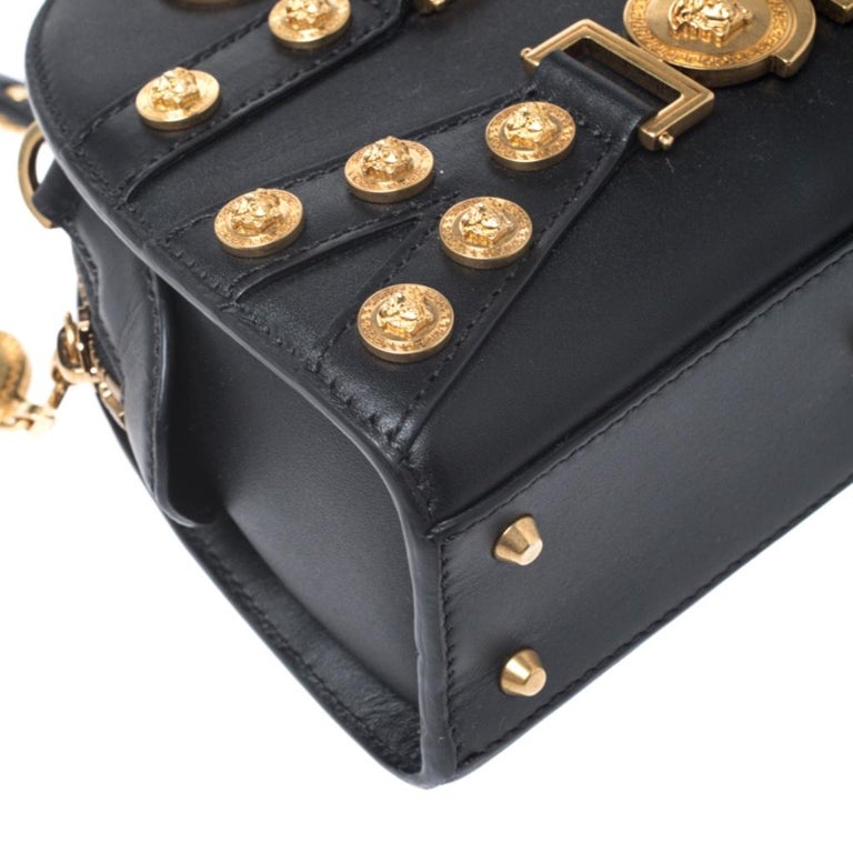 Versace Black Leather Small Tribute Medallion Bag For Sale at 1stDibs ...