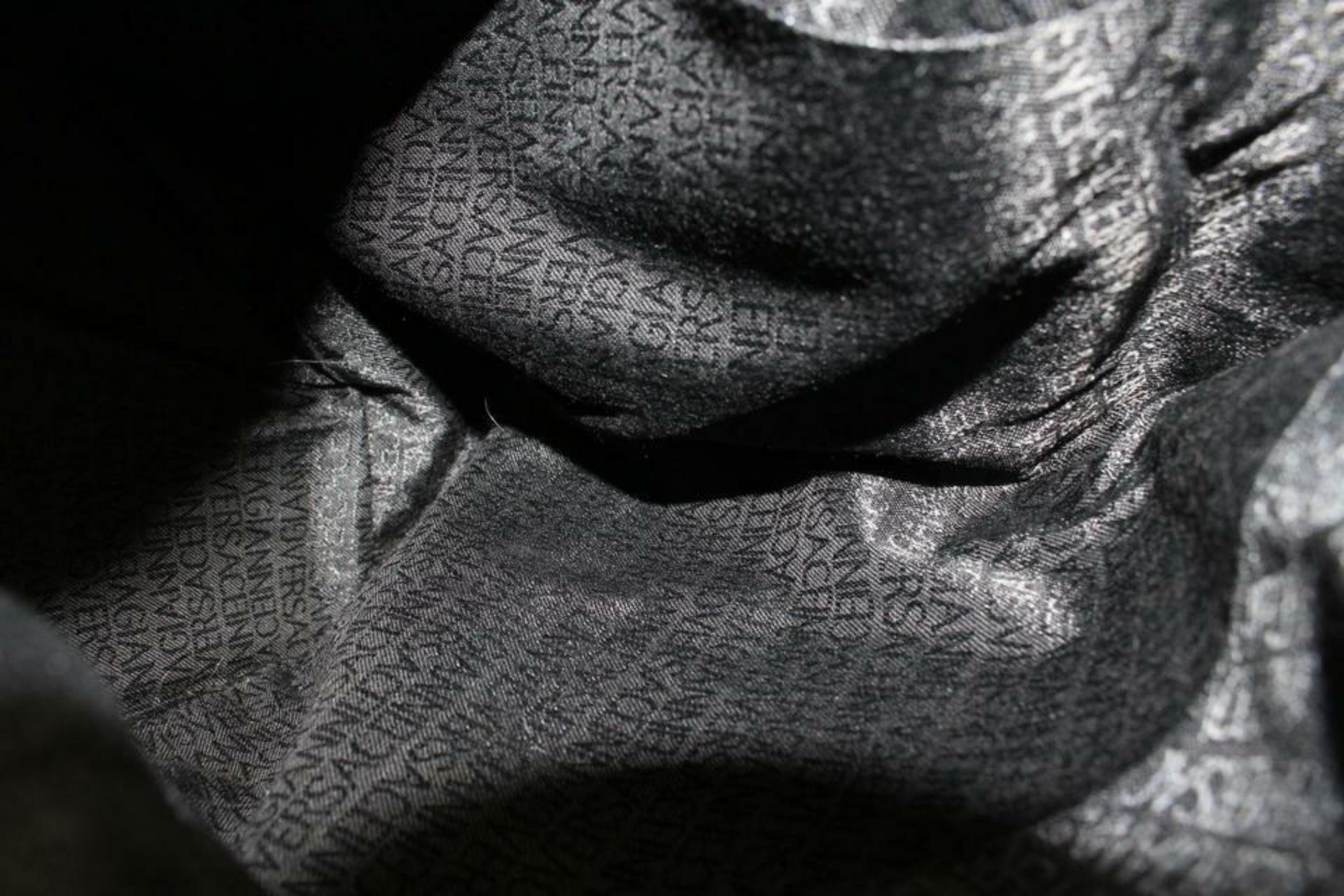 Versace Black Leather Studded Medusa Sling Bag 1V123a For Sale 4