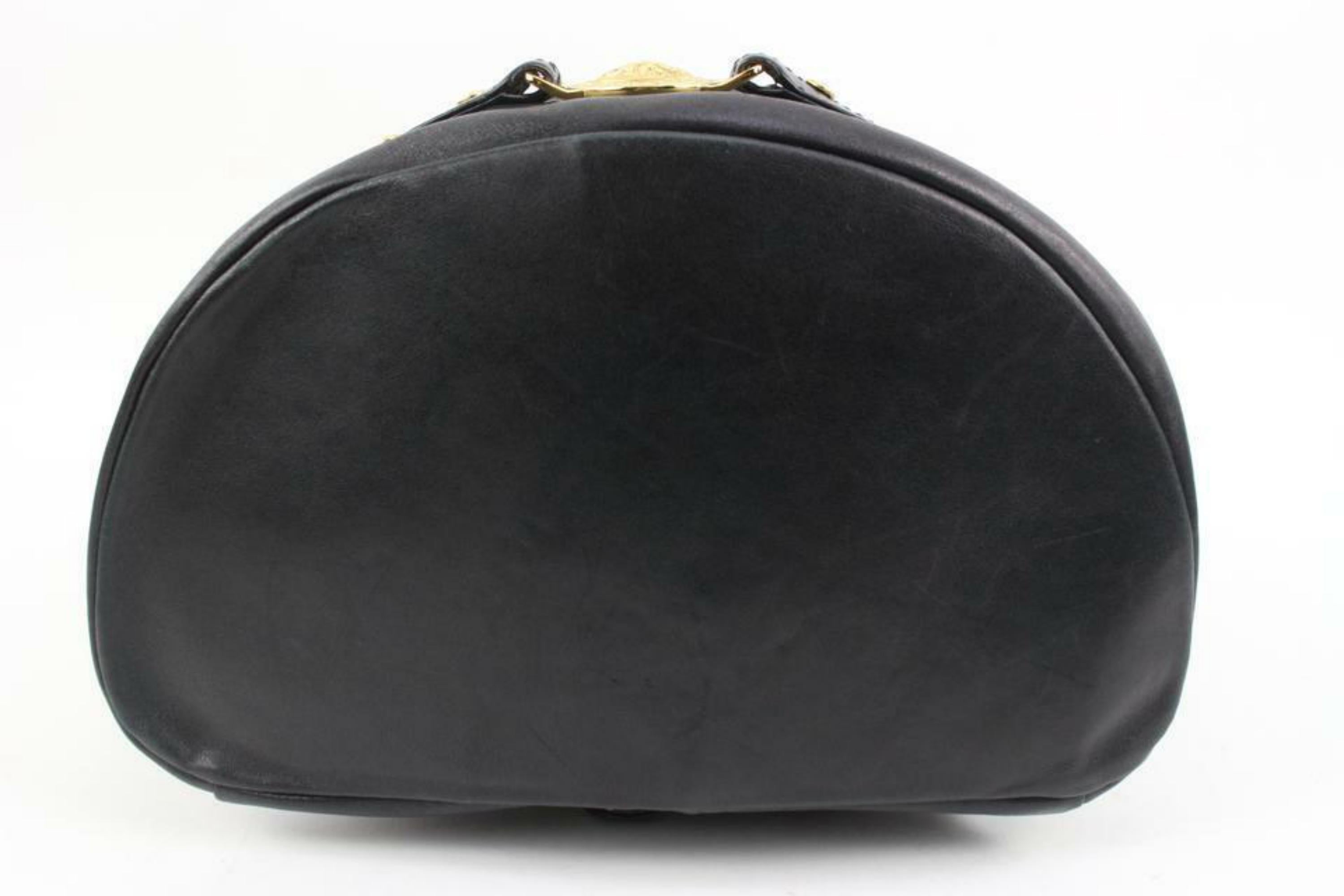 Women's Versace Black Leather Studded Medusa Sling Bag 1V123a For Sale