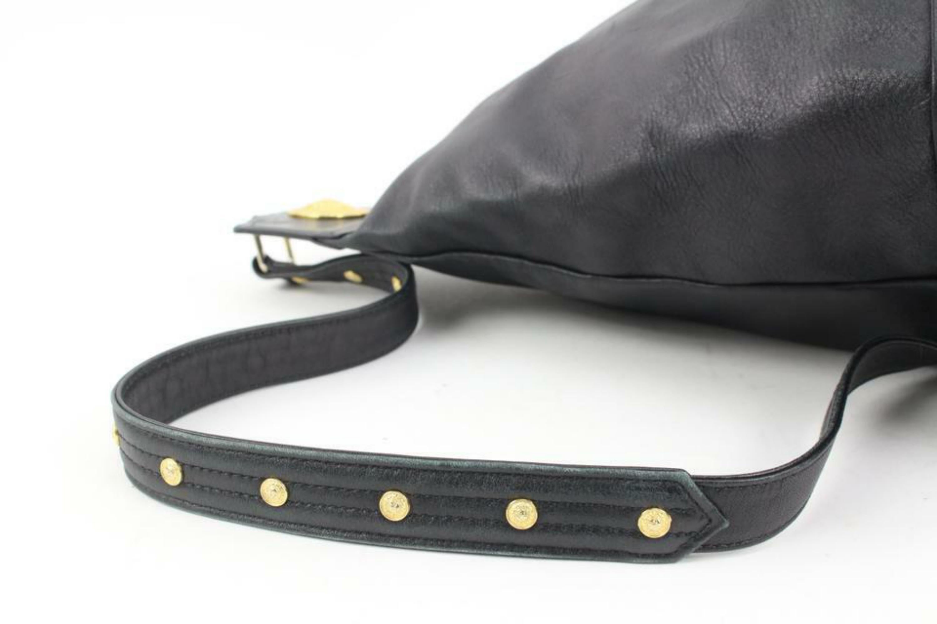 Versace Black Leather Studded Medusa Sling Bag 1V123a For Sale 3