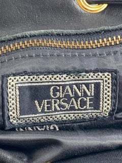 Versace Black Leather Sun Backpack 861079