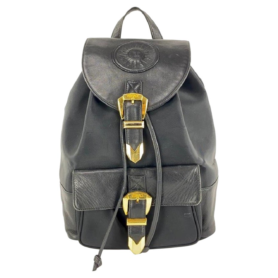Versace Sac à dos soleil en cuir noir 861079