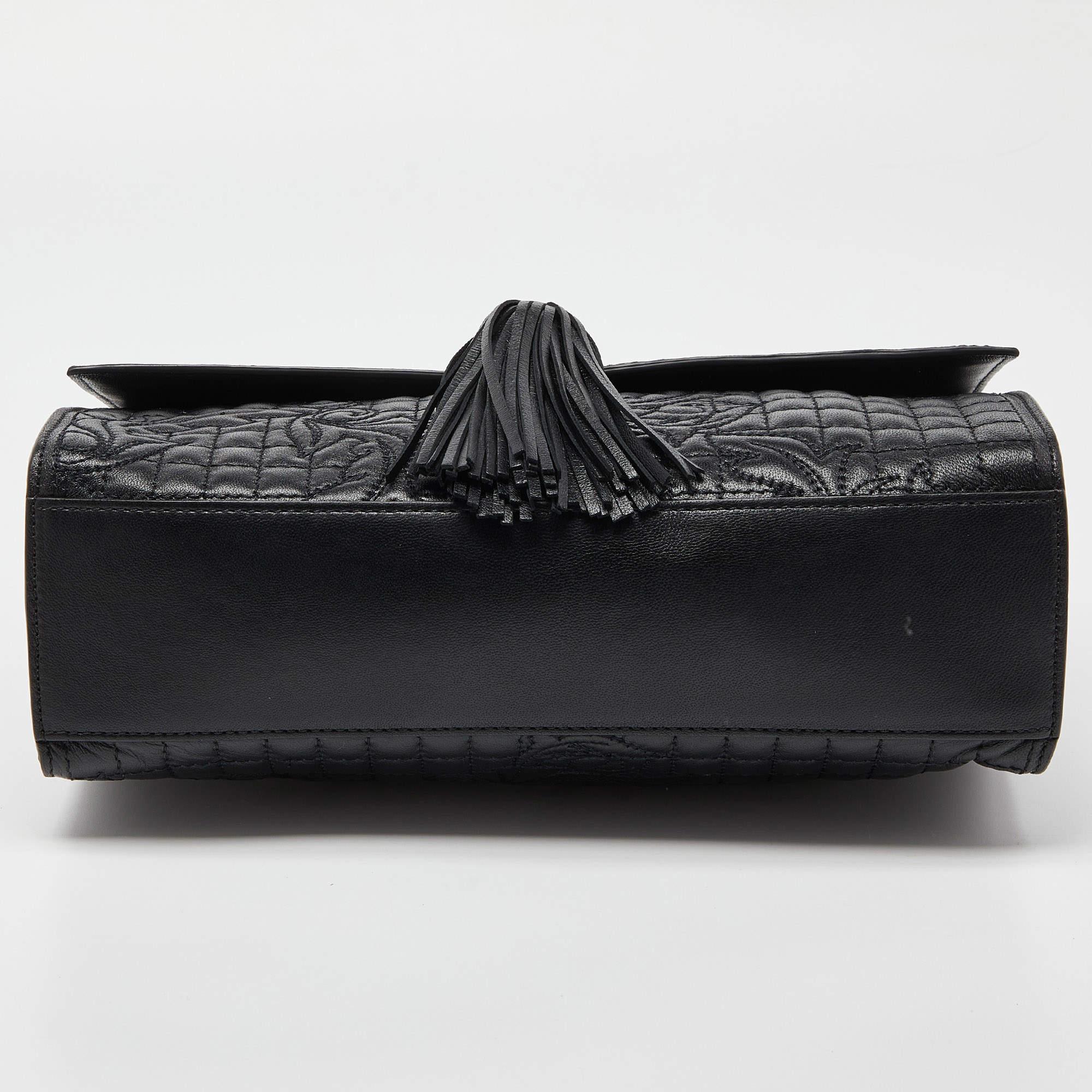 Versace Black Leather Tassel Medusa Shoulder Bag 6