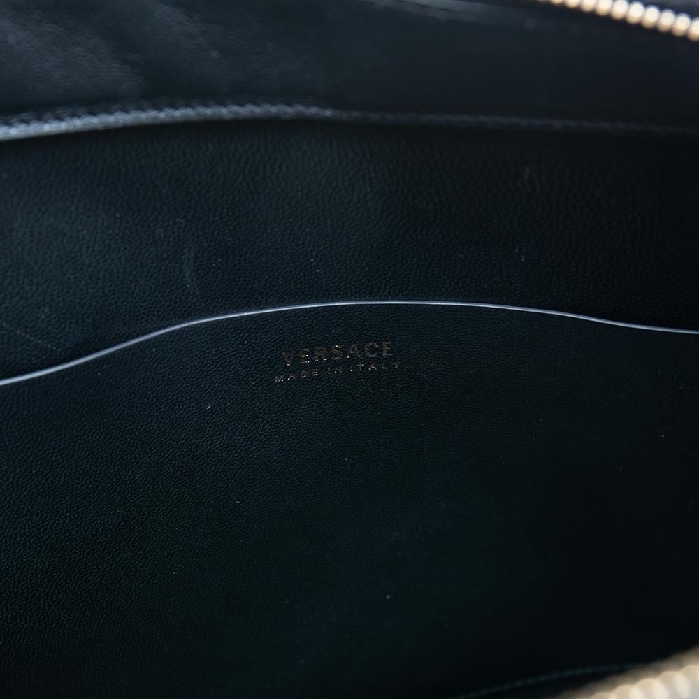 Versace Black Leather Tribute Medussa Studded Tote 4