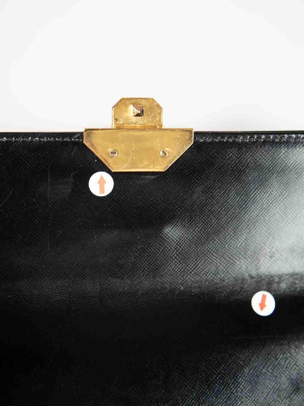 Versace Black Leather Vanity Top Handle Bag For Sale 4