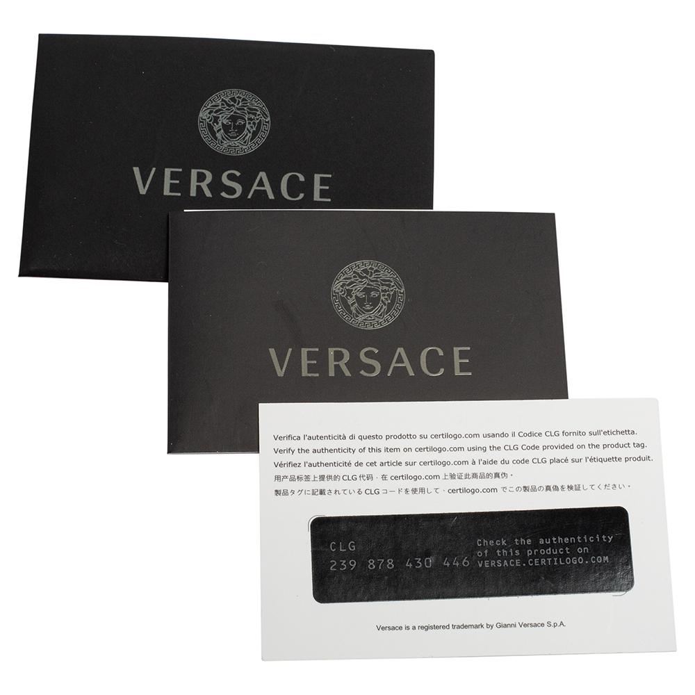 Versace Black Leather Vintage Logo Flap Continental Wallet 4