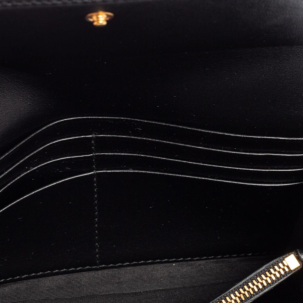 Versace Black Leather Vintage Logo Flap Continental Wallet 7
