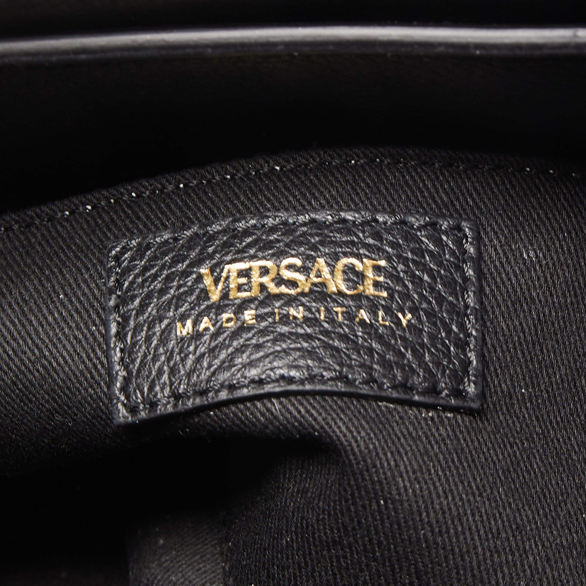 Versace Black Leather Virtus Hobo 2