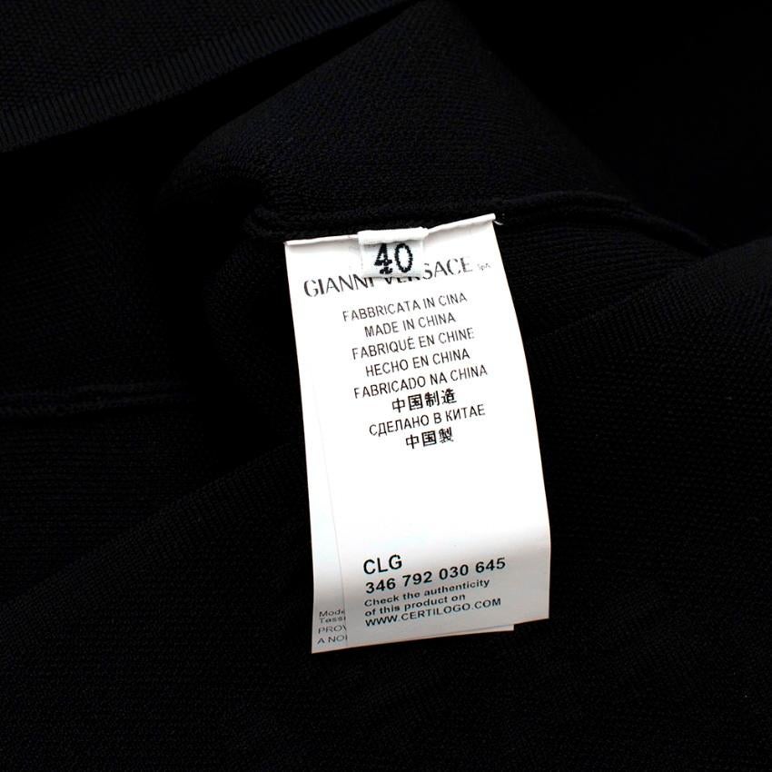 Versace Black Leopard Print Jacquard High Neck Dress - Size US 4 4