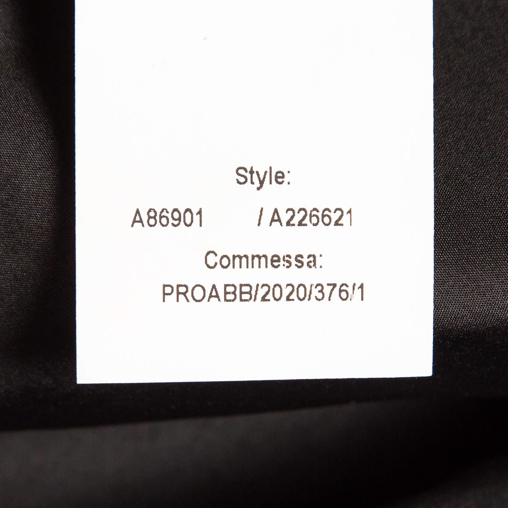 Versace Black Logo Applique Leather and Nylon Blouson Jacket L For Sale 3