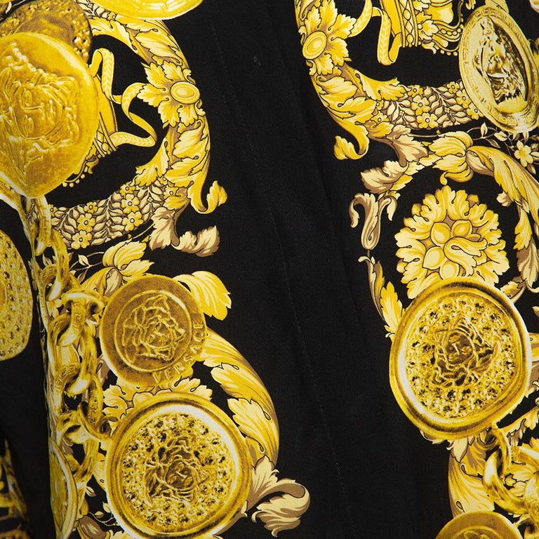 Versace Black Medusa Gold Chain Print Silk Shirt S at 1stDibs | versace ...