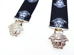 Versace Black Medusa Logo Suspenders 230956