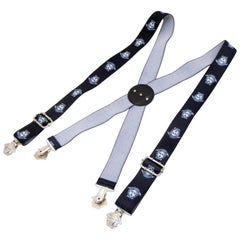 Versace Black Medusa Logo Suspenders 230956