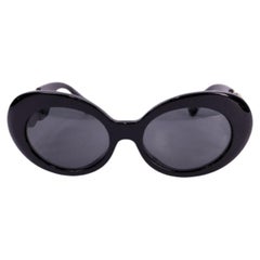 Lunettes de soleil oversize Versace « Black Medusa » avec logo en cristaux