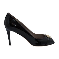 Versace Black Medusa Peep-Toe Pumps