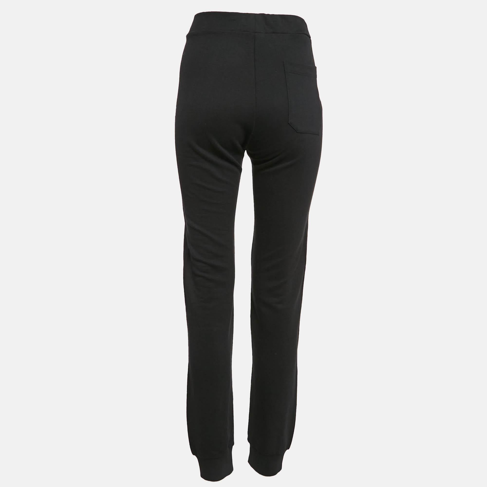 Versace Black Medusa Print Cotton Knit Joggers 14 Yrs In Good Condition For Sale In Dubai, Al Qouz 2