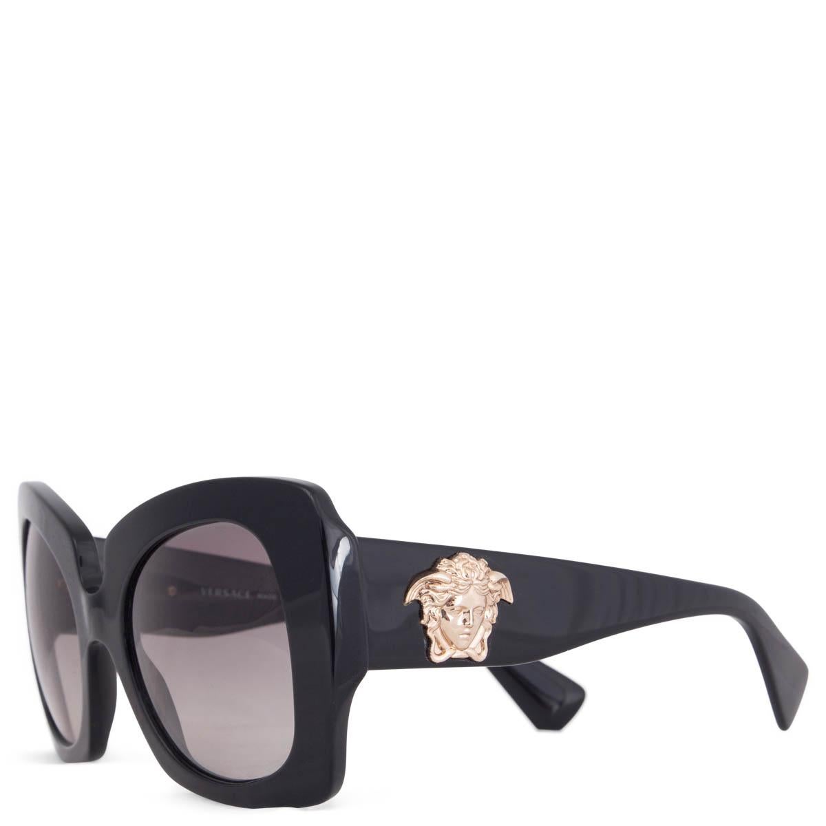 100% authentic Versace Medusa 4308 GB1/11 butterfly sunglasses in black acetate with silver-tone Medusa on the side and light grey lenses. Have been worn and are in excellent condition. Come with case. 

Measurements
Model	4308 GB1/11
Width	15cm