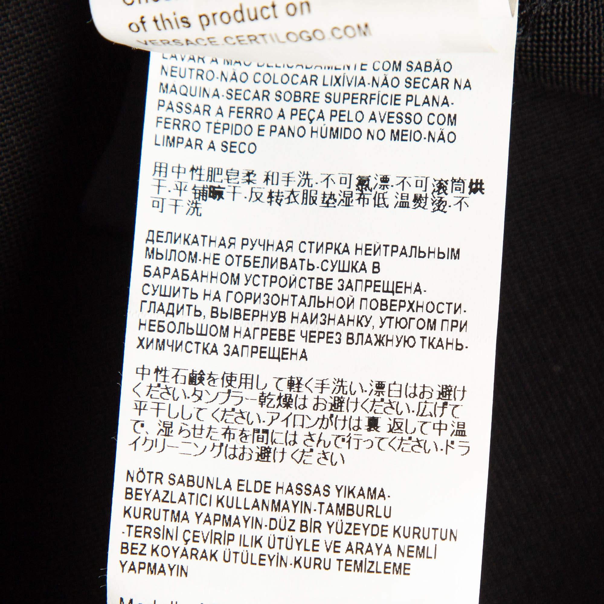 Versace Felpa nera Medussa ricamata in maglia stretch M. 1
