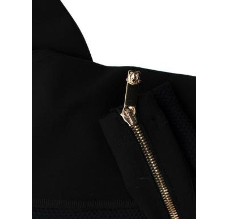 Versace Black Mesh Panelled Tapered Trousers For Sale 1