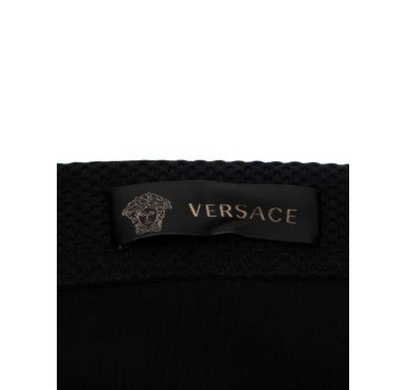 Versace Black Mesh Panelled Tapered Trousers For Sale 3
