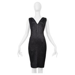 Versace Black Metallic Dress With Hardware 2001