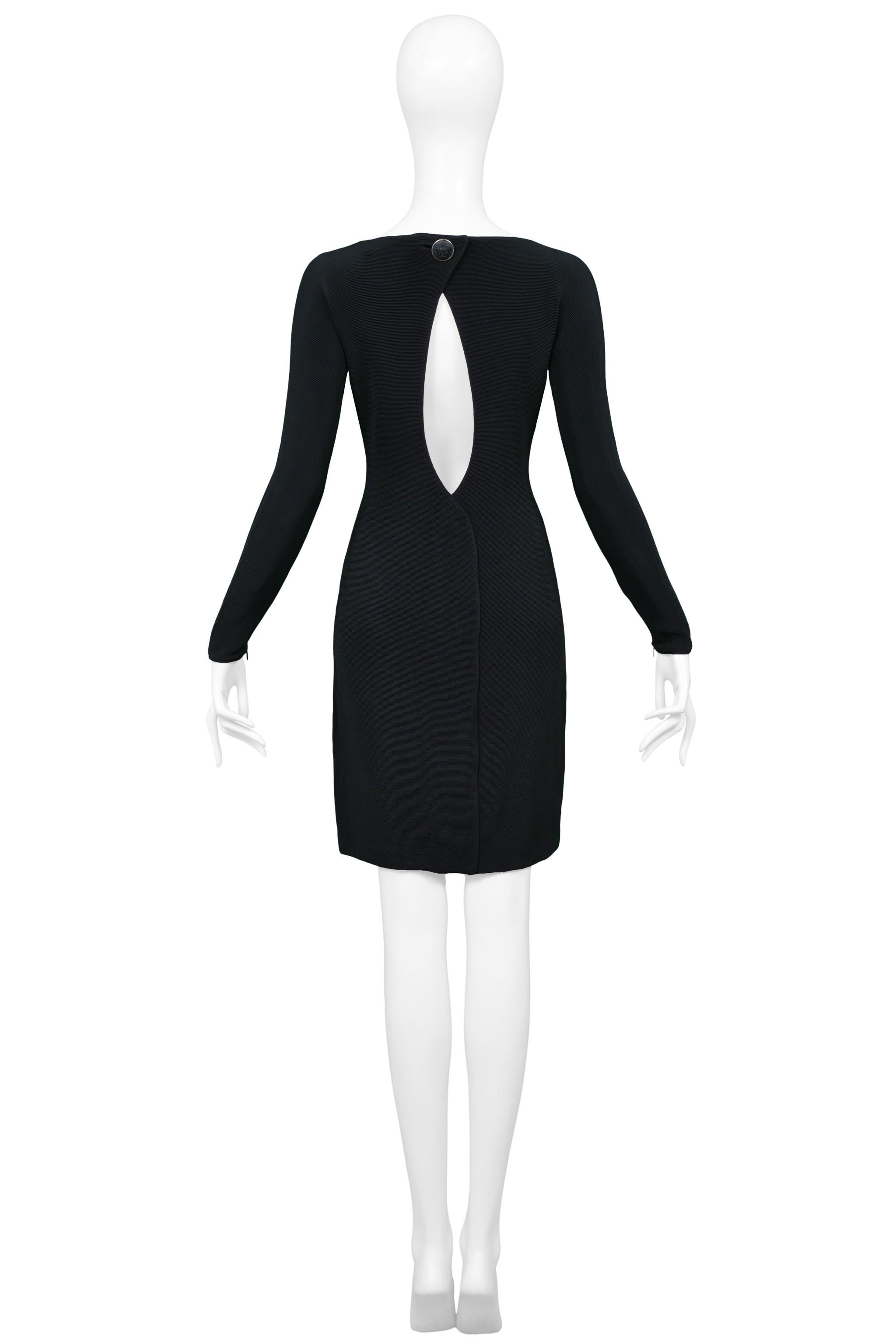 Versace - Mini robe de cocktail noire avec découpes dans le dos Pour femmes en vente