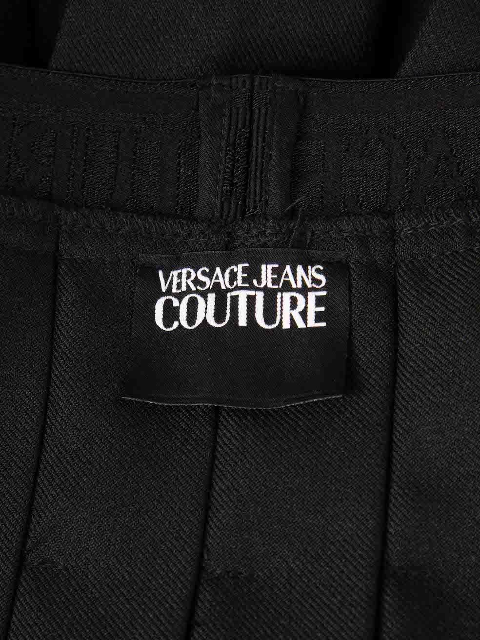 Versace Black Mini Pleated Skirt Size S For Sale 3