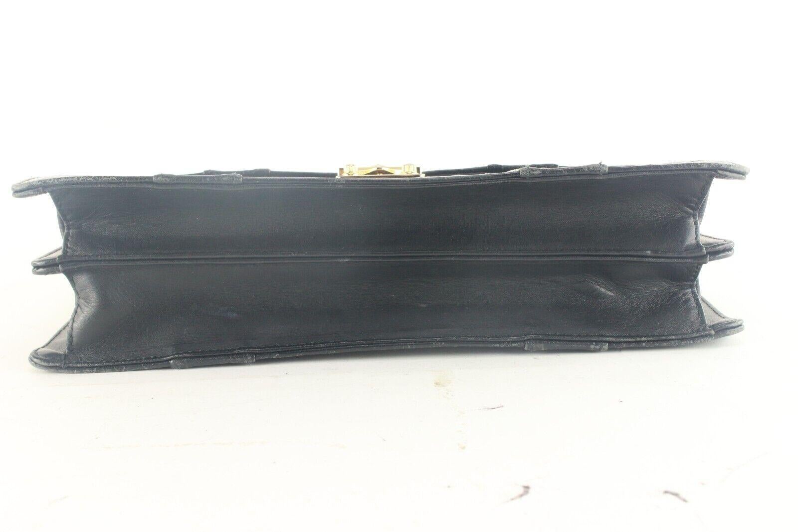 Versace Black Mini Top Handle Briefcase Greek Key Sun 2VER105K For Sale 7