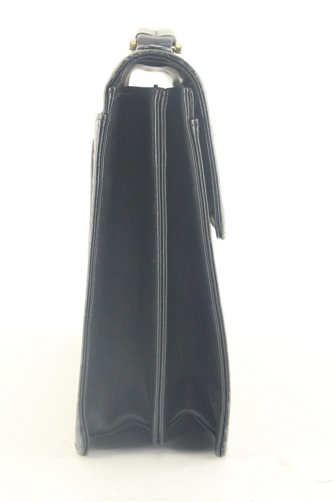 Versace Black Mini Top Handle Briefcase Greek Key Sun 2VER105K For Sale 2