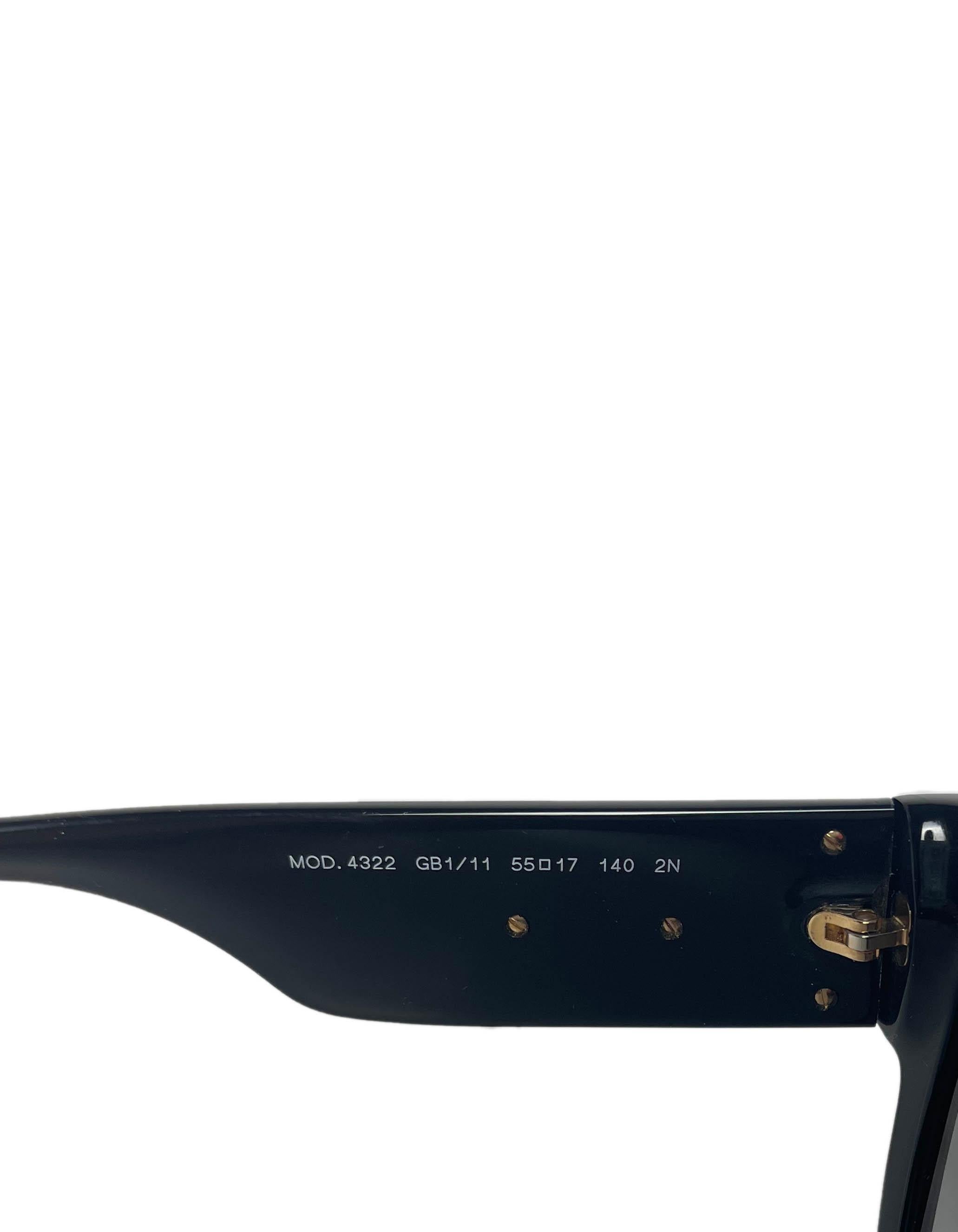 Schwarze Mod 4322 5064/8h Katzenauge-Sonnenbrille von Versace im Zustand „Hervorragend“ in New York, NY
