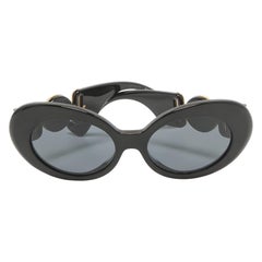Versace Black MOD 4426BU Medusa Crystals Oval Sunglasses