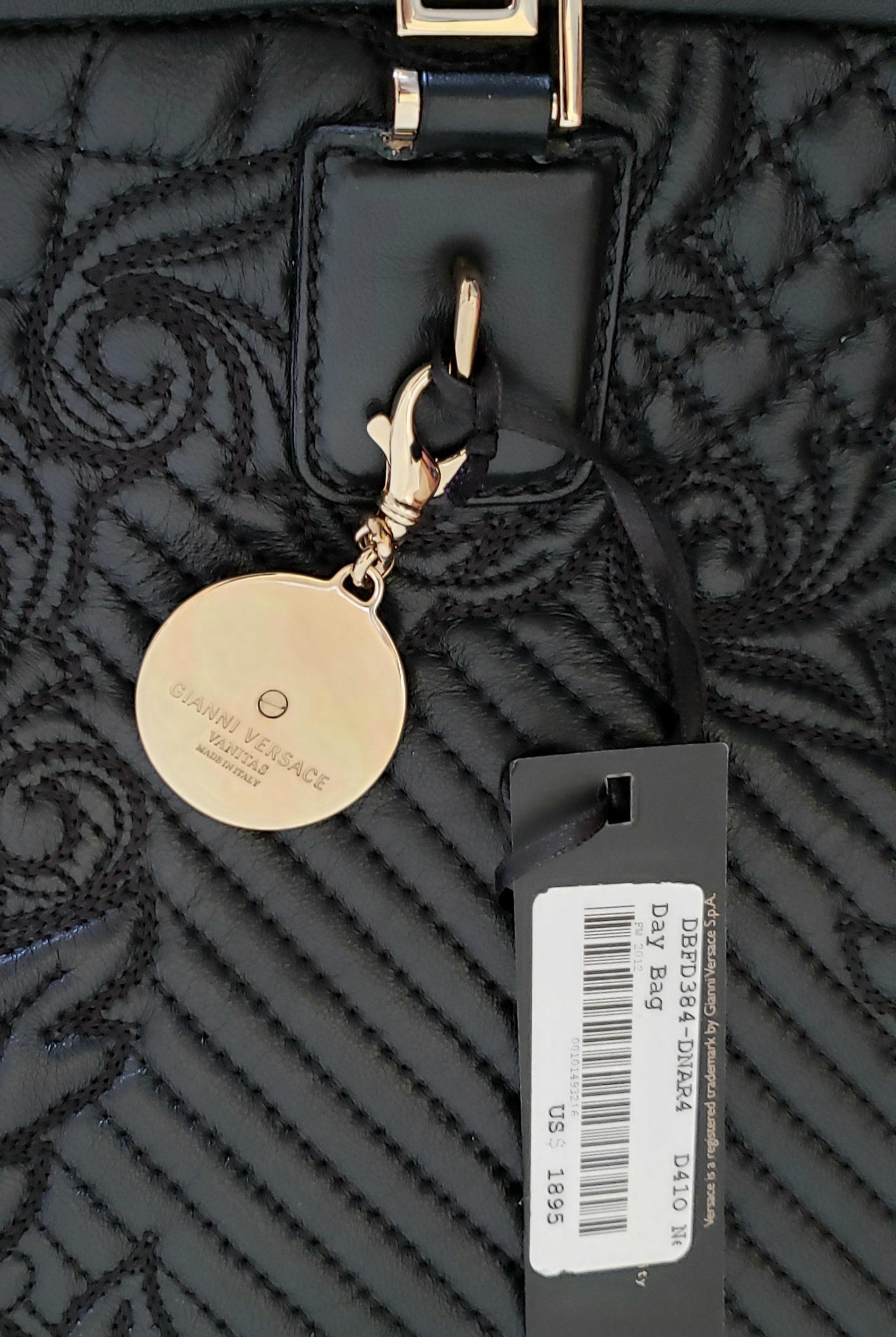 VERSACE SCHWARZE VANITAS TOTE-Handtasche aus NAPPA-Leder 4
