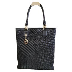 VERSACE SCHWARZE VANITAS TOTE-Handtasche aus NAPPA-Leder