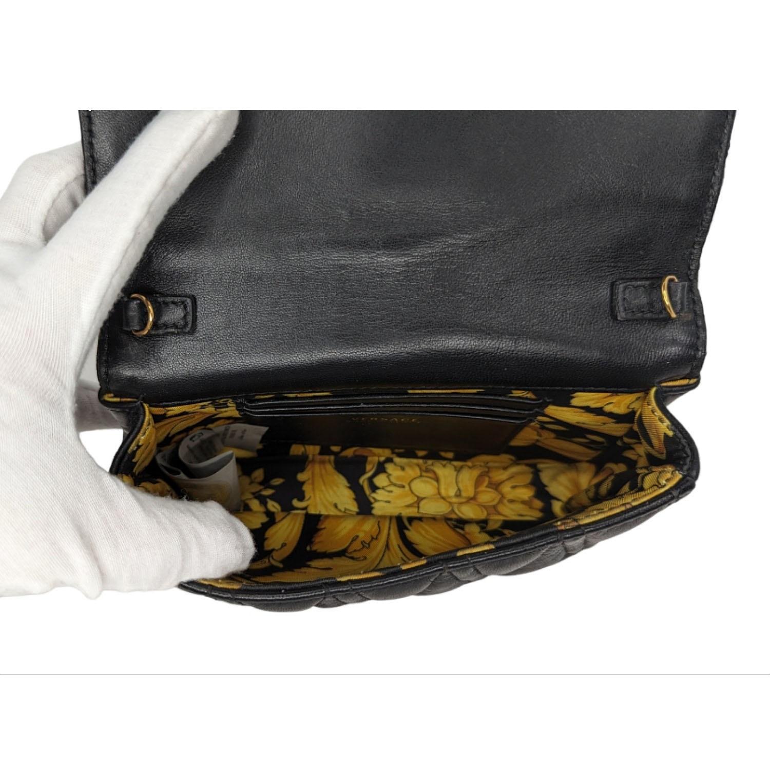 Versace Black Nappa Virtus Mini Crossbody Bag 3