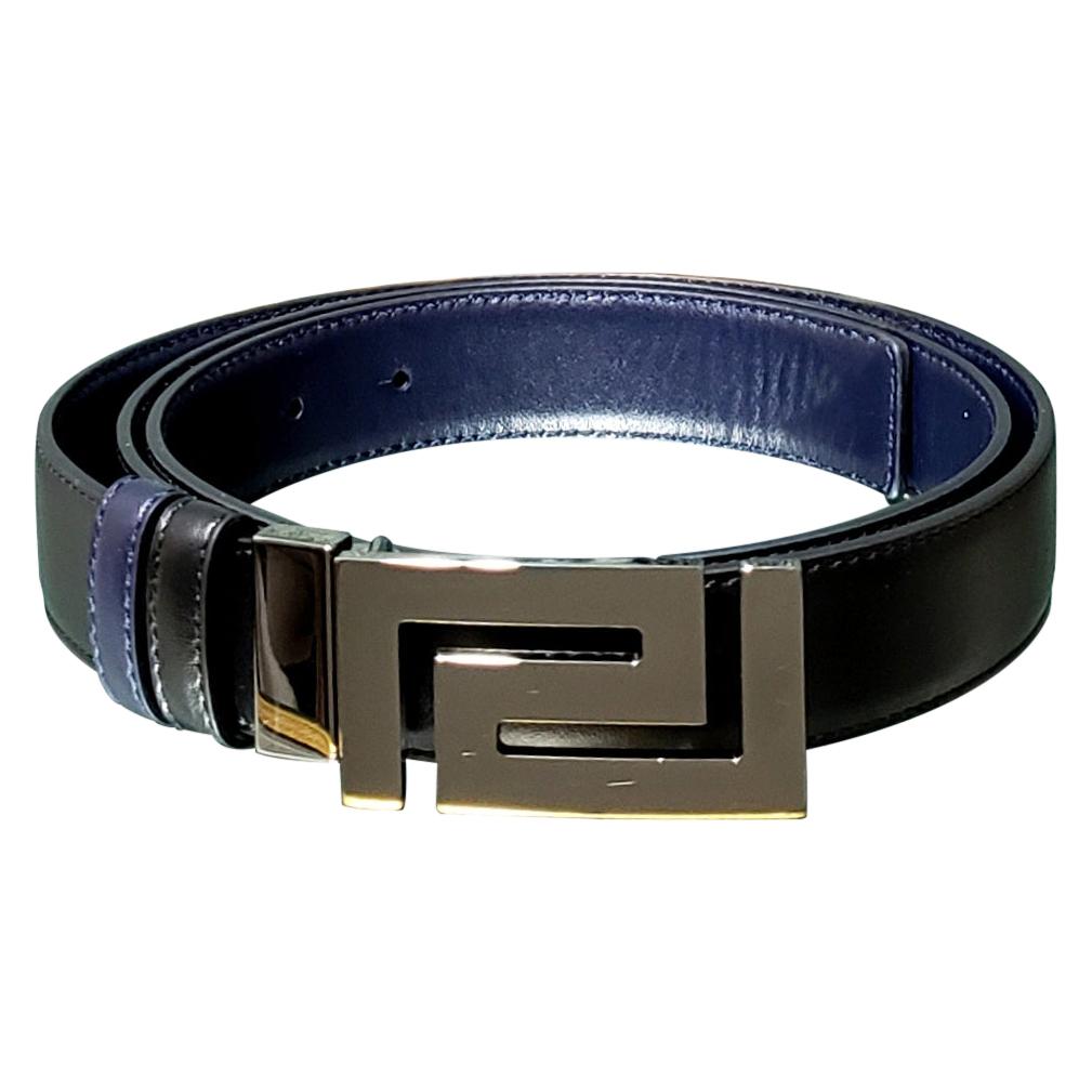 Stock. versace belt navy blue 