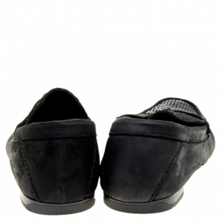 Noir Mocassins Medusa en cuir nubuck et python noir de Versace Taille 41 en vente