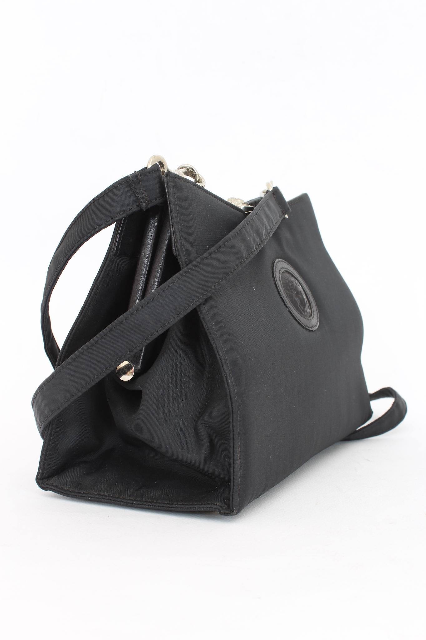 Women's Versace Black Nylon Vintage Shoulder Bag 1980s