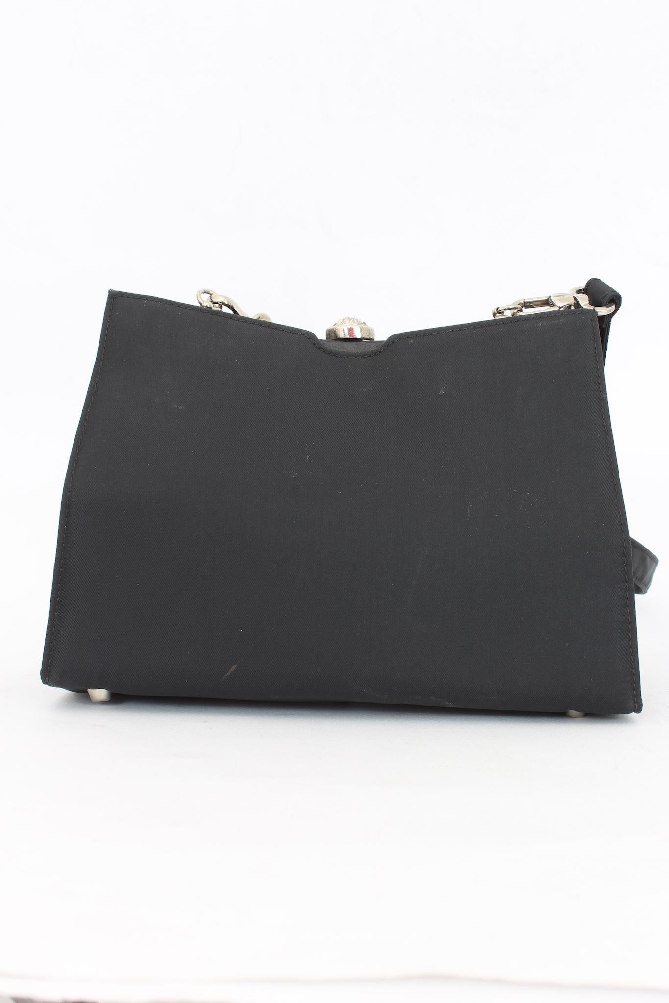 Versace Black Nylon Vintage Shoulder Bag 1980s 1
