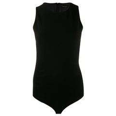 Versace Black Open-Back Gold Greca Key Chain Bodysuit Size 38