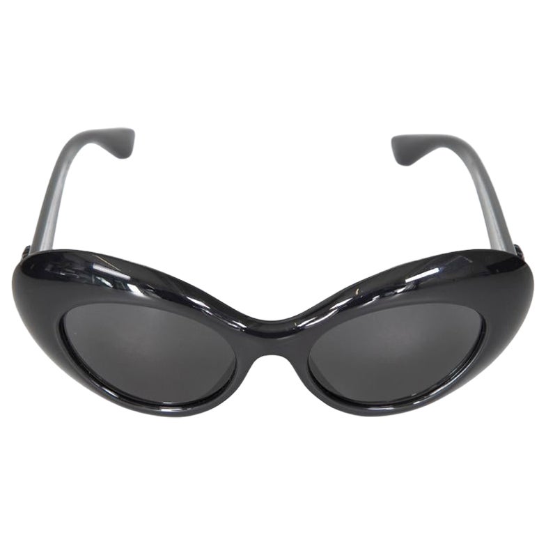 Versace Black Oval Cat Eye Sunglasses