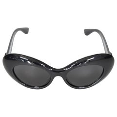 Versace Black Oval Cat Eye Sunglasses