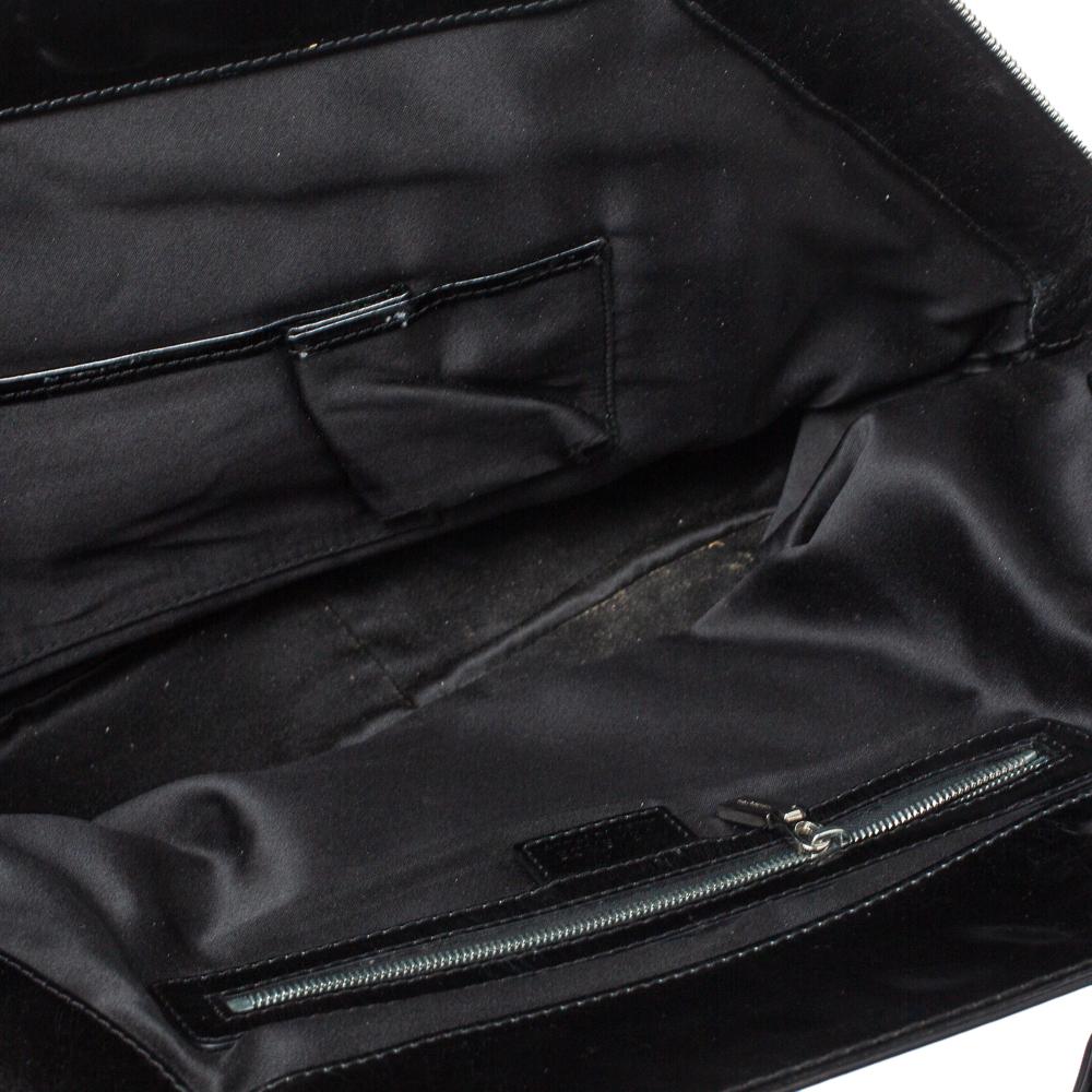 Versace Hit Satchel aus schwarzem Lack und Leder 2