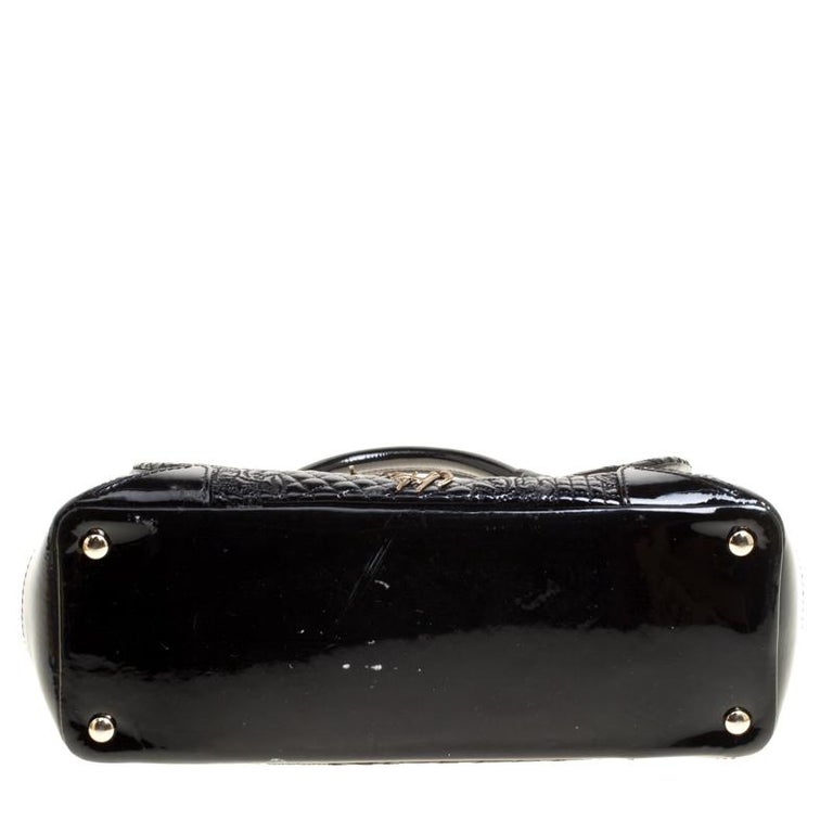Versace Black Patent Leather Altea Top Handle Bag For Sale at 1stDibs