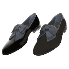 VERSACE SCHWARZE  PATENT-LEDER- LOAFER-Schuhe 43 - 10