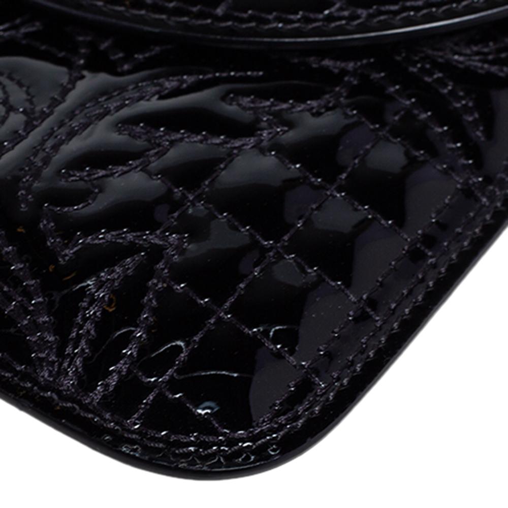 Versace Black Patent Leather Medusa Chain Clutch 5
