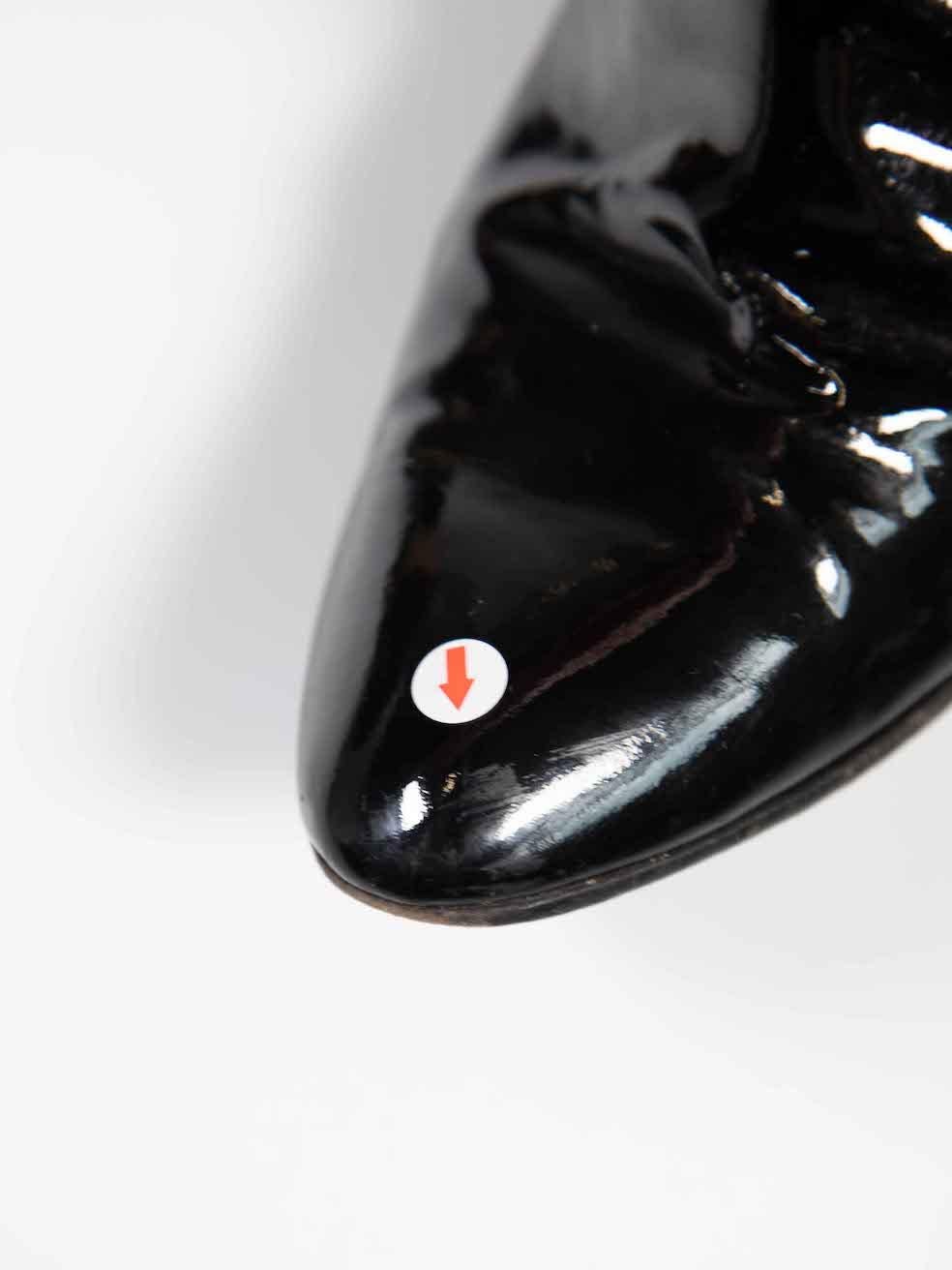 Versace Black Patent Leather Medusa Logo Boots Size IT 37.5 For Sale 1